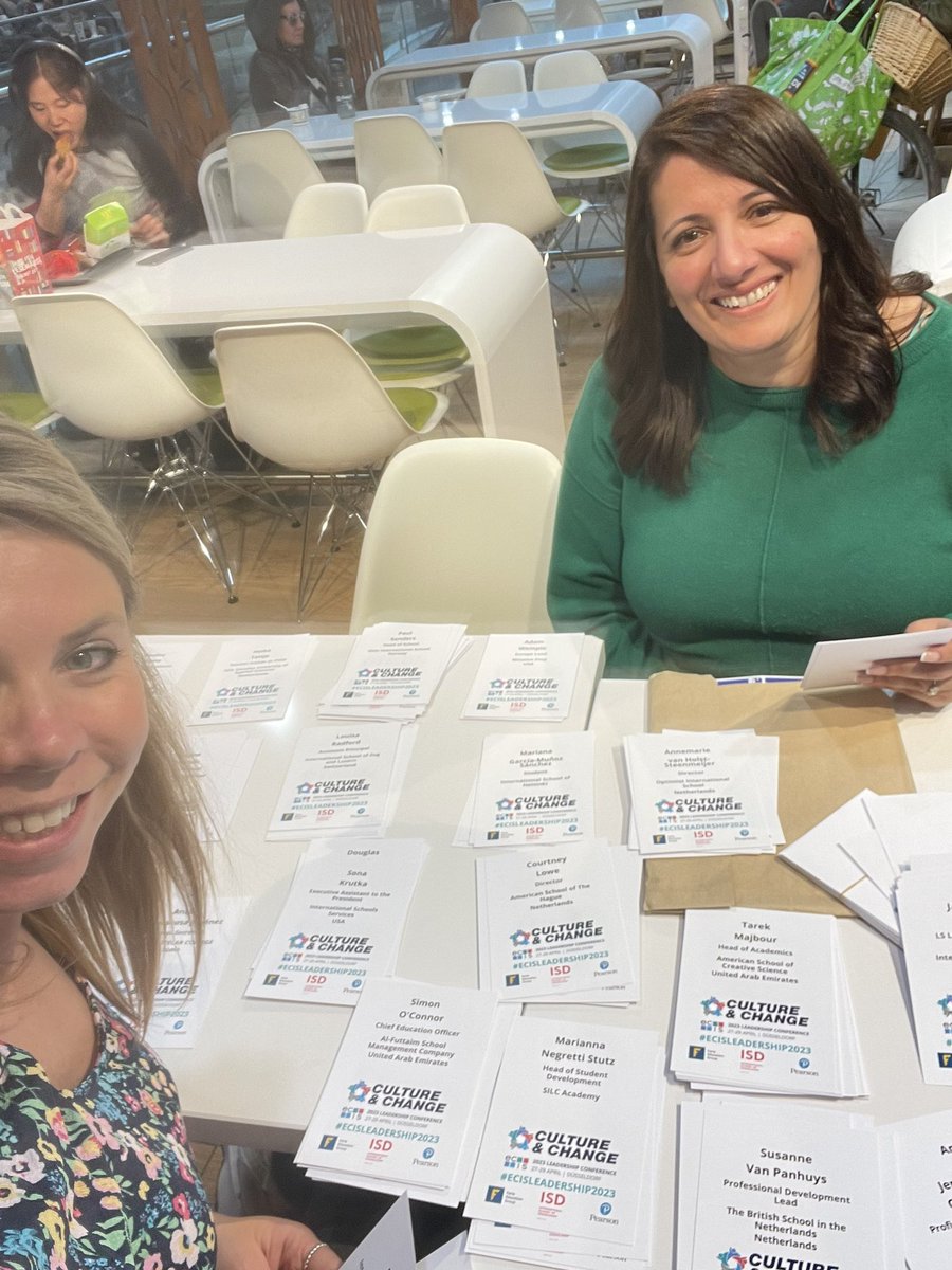 At the airport waiting on lost luggage…time not wasted as we are sorting out the many name badges for the @ECISchools Leadership Conference 2023 #ECISLeadership23