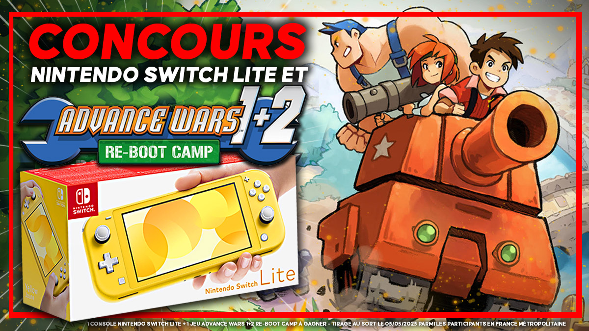 Julien Chièze (@julienchieze) on Twitter photo 🎁CONCOURS🎁
Gagnez une #NintendoSwitchLite + le jeu #AdvanceWars 1+2 Re-Boot Camp 🔥
Pour participer :
✅ RT + Suivre <a href="/JulienChieze/">Julien Chièze</a> et <a href="/NintendoFrance/">Nintendo France</a>
✅ Être abonné à ma chaîne YouTube youtu.be/YV6OxDvm6Dk
🥳 Commentez avec #JulienAdvanceWars
Bonne chance🤞🏻
TAS 3/5/23 🎁CONCOURS🎁
Gagnez une #NintendoSwitchLite + le jeu #AdvanceWars 1+2 Re-Boot Camp 🔥
Pour participer :
✅ RT + Suivre <a href="/JulienChieze/">Julien Chièze</a> et <a href="/NintendoFrance/">Nintendo France</a>
✅ Être abonné à ma chaîne YouTube youtu.be/YV6OxDvm6Dk
🥳 Commentez avec #JulienAdvanceWars
Bonne chance🤞🏻
TAS 3/5/23