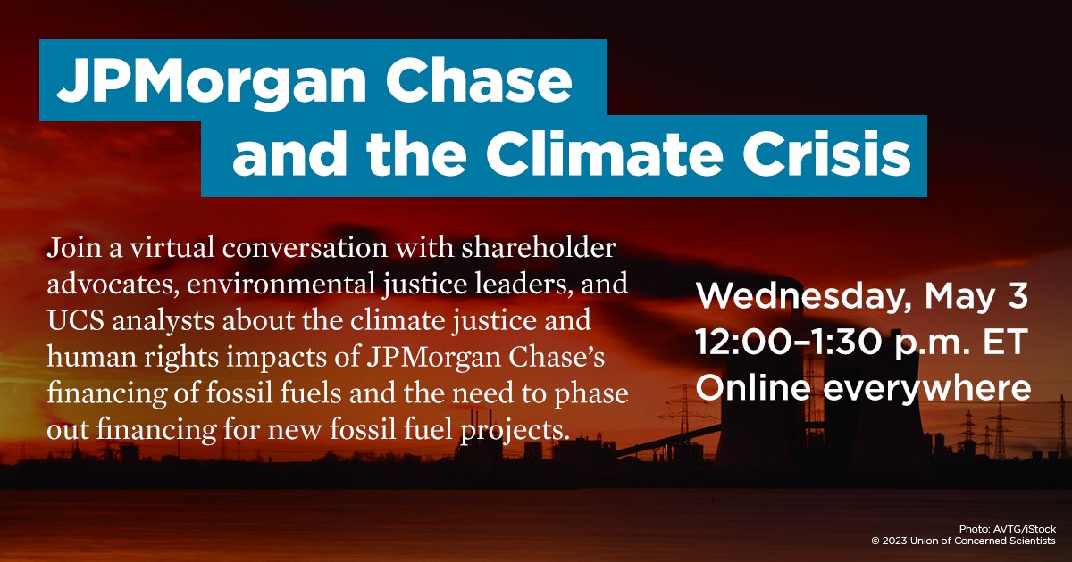 Join Majority Action other advocates for a webinar on corporate accountability at @jpmorgan. It's time to phase out financing for fossil fuel expansion. #ClimateJustice #PeopleVsFossilFuels Learn more on Wednesday, May 3, 9am PT/12pm ET. Register: secure.ucsusa.org/a/2023-5-3-jpm…