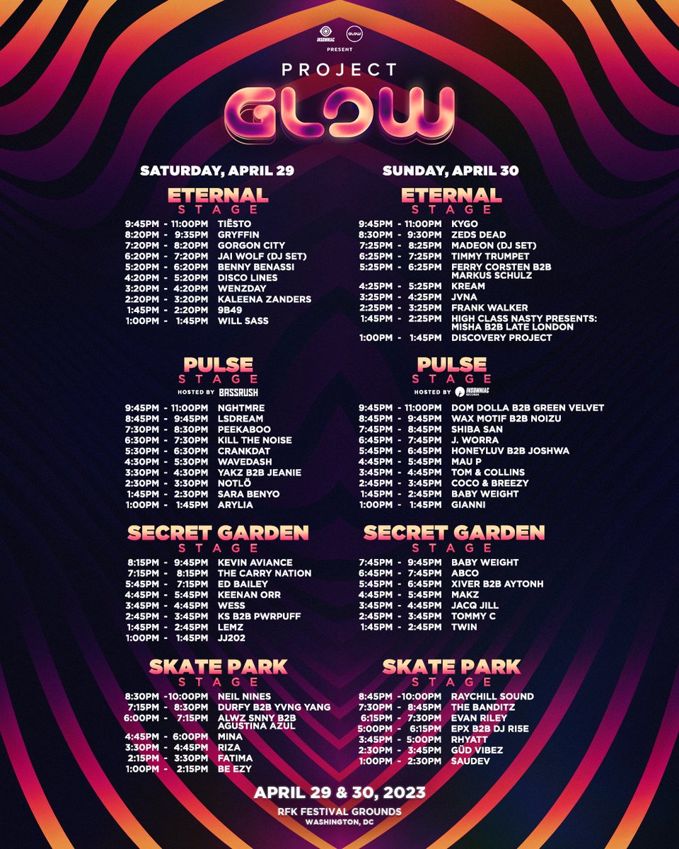 Project Glow schedule