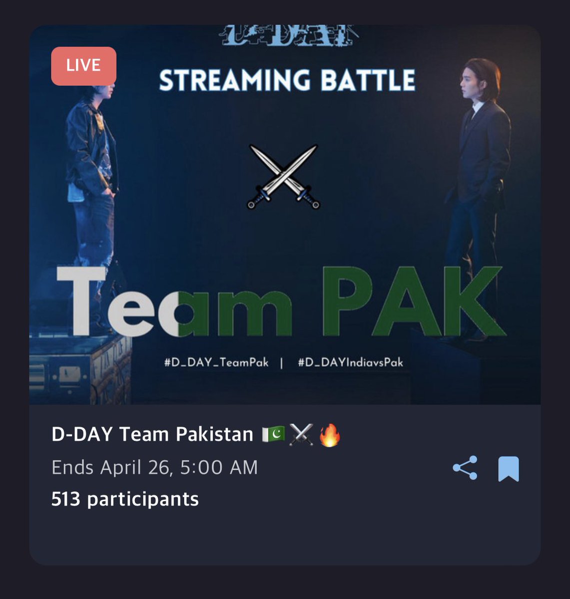 btspkstreaming's tweet photo. So many Pak ARMYs have joined so far, a total of 500+ participants with 15k+ streams, Playlist likes: 717 ππ₯π΅π°
This is by far the best response weβve gotten for a streaming battle πβοΈ
Letβs win this!!!
#D_DAY_TeamPak
#D_DAYIndiavsPak https://t.co/Ms9ZzLGovp