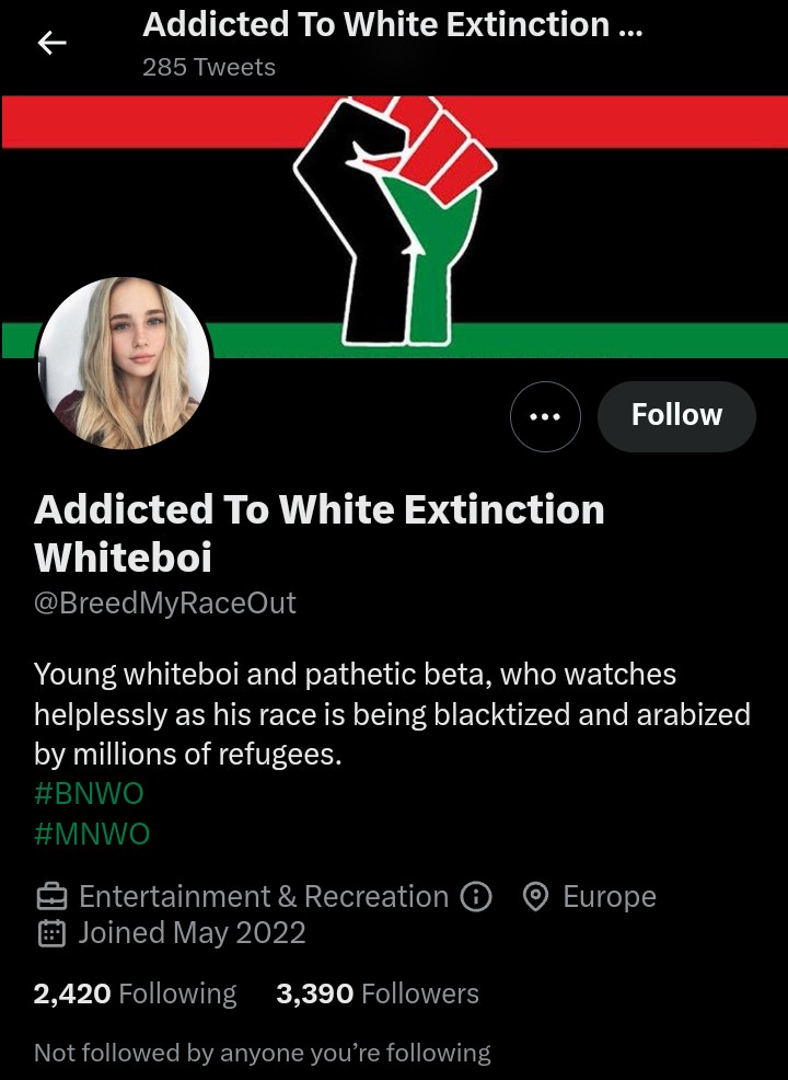 Foody Foo on Twitter: "@AntiWhiteWatch1 I reported the fuck out of this