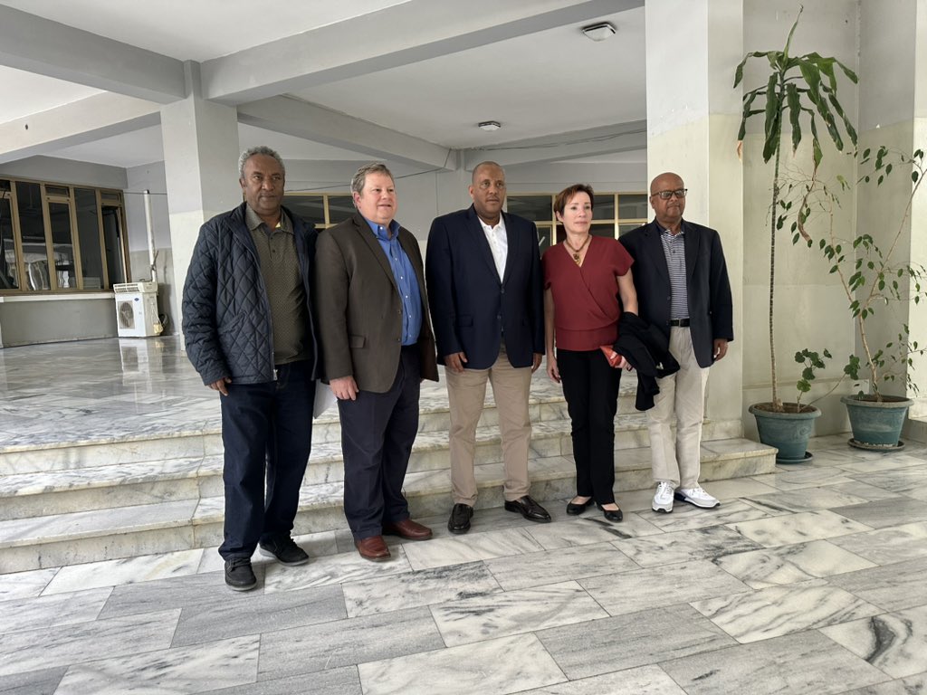 reda_getachew's tweet photo. It was a pleasure to welcome to my office and hold productive discussions with @MikeHammerUSA and Ambassador Tracy Ann Jacobson of @USEmbassyAddis this afternoon. We did raise and reached understanding on a number of issues including  the progress on the #thePretoria accords, https://t.co/DE7c1x7lQZ