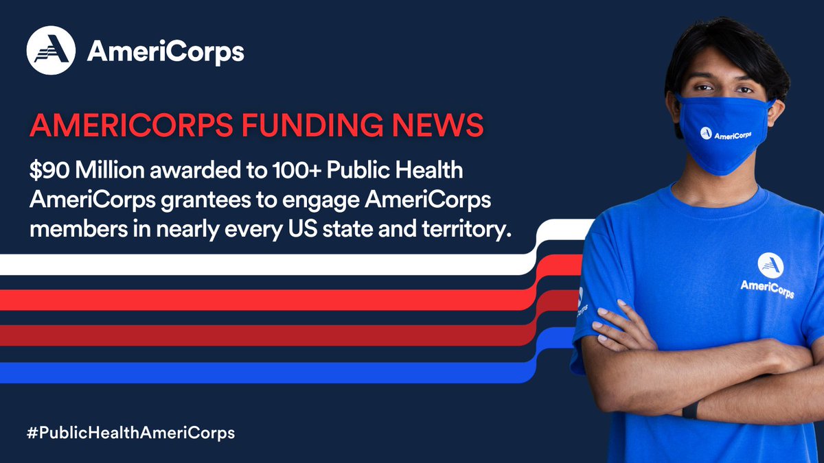 #Shareworthy: It’s a big day for #PublicHealth &amp; #NationalService! With <a href="/CDCgov/">CDC</a>, we're thrilled to award $90M in #PublicHealthAmeriCorps funds to 100+ grantees who'll engage our members to #GetThingsDone for #HealthyFutures across the US. #RT &amp; read more: Bit.ly/PHAGrantees2023.
