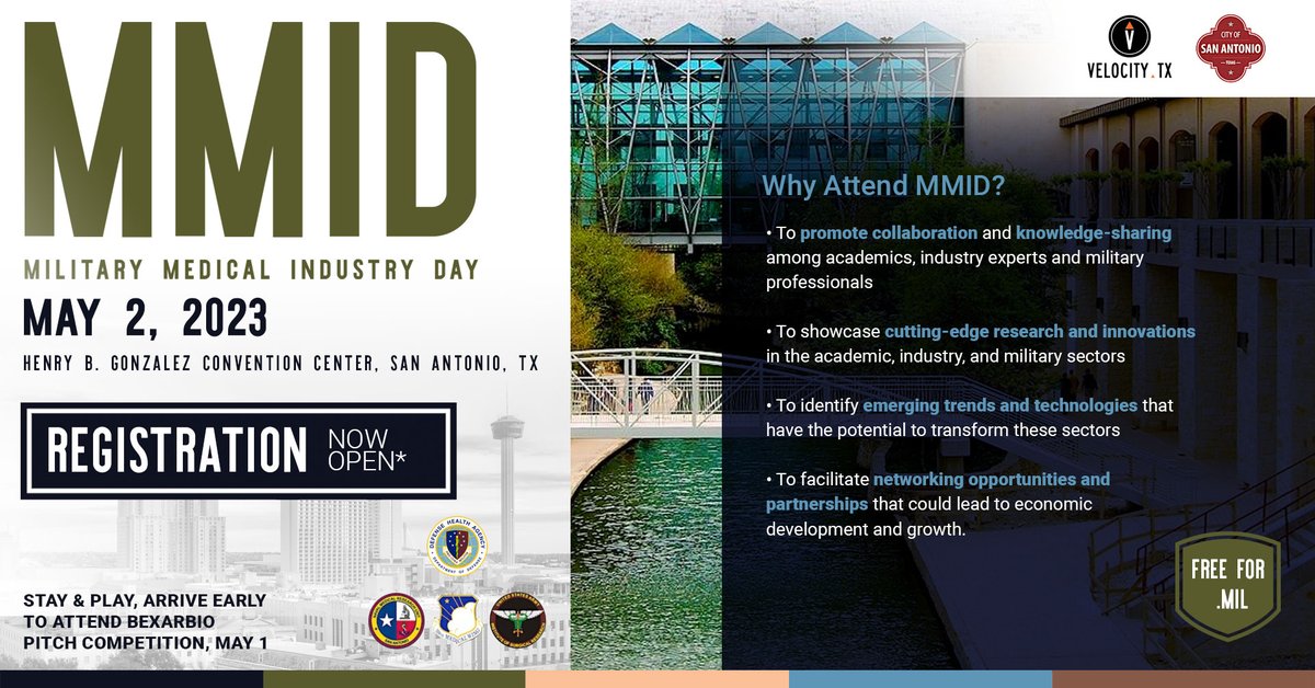 MMID is one week away!  Register now to attend panel discussions and podium presentations that allows attendees to meet one-on-one with military medicine subject matter experts. 

🌟Register Here: loom.ly/MbN-JL8