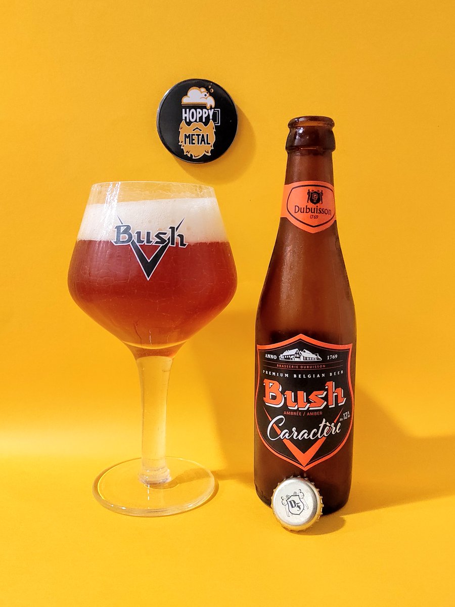 HoppyMetal's tweet photo. 🍺 Bush Caractère
🏭 @BrDubuisson
📜 Belgian Strong Golden Ale
⚗️ 12.0%
👊 25 IBU
🌟 3.6/5 🌟
👉 Belgian Strong Golden Ale que hace buen uso del apellido "Strong", subiendo a unos 12 grados de vértigo.  Una bestia poco domesticada. Bien.
🌐 https://t.co/GaKIibNFfG https://t.co/IxurN9NWQH