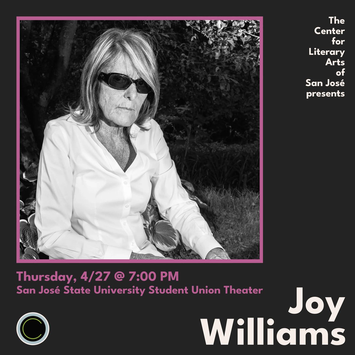 Attend our next reading series with Joy Williams about her novel Harrow on Thursday, April 27 at 4pm in the Diaz Compean Student Union Theater. buff.ly/41MKM4O #SJSU #SJSUHA #SJSUCLA #readingseries