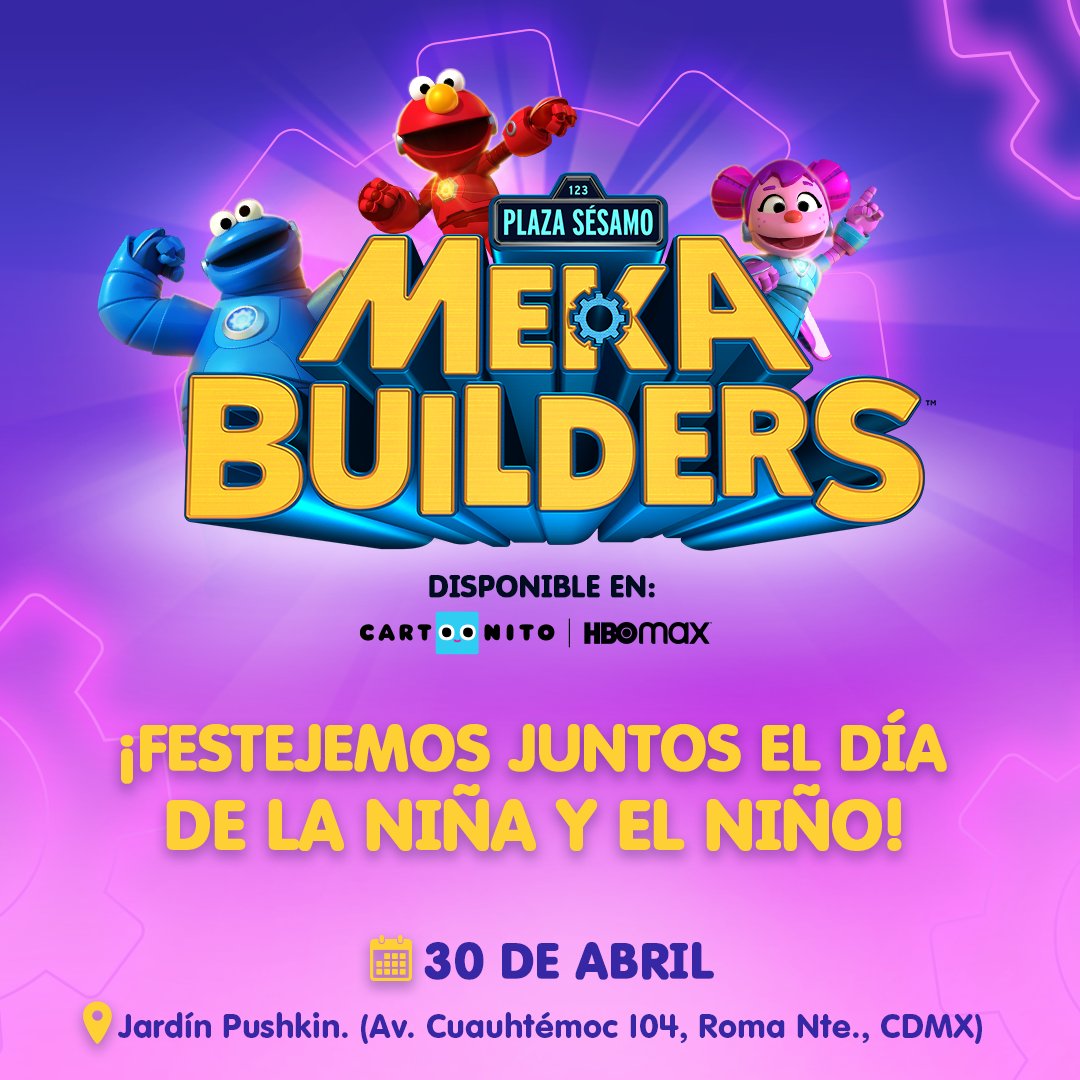 PlazaSesamo's tweet photo. ¡Una sorpresa GI-GAN-TES-CA está por llegar! 😱

Celebra con nosotros el día de la Niña y el Niño. Te esperamos con toda tu familia este domingo 30 de abril en Jardín Pushkin.📍 Ubicado en Av. Cuauhtémoc 104, Roma Nte., Ciudad de México.

De ⏰ 7am a 6pm. #PlazaSésamo #Mekabuilders
