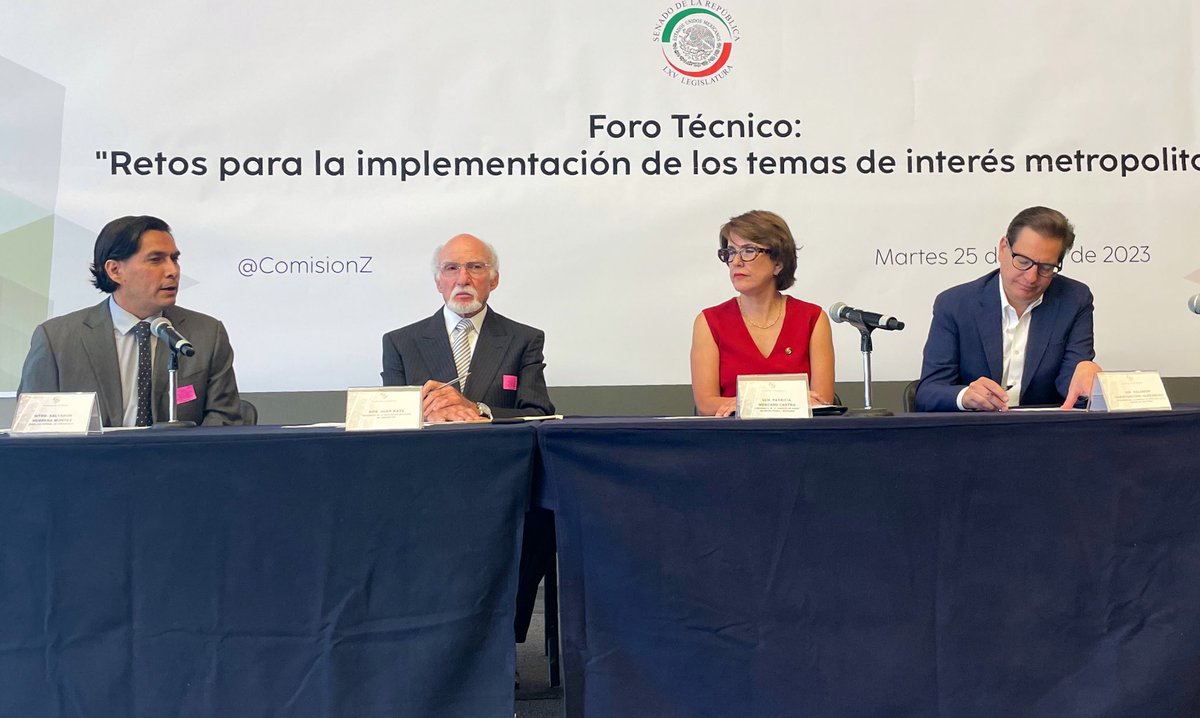 Ha iniciado el Foro Técnico “Retos para la implementación de los temas de interés metropolitano”, en coordinación con la <a href="/ComisionZ/">Comisión de Zonas Metropolitanas y Movilidad</a>. Inauguran la Senadora <a href="/Pat_MercadoC/">Patricia Mercado</a> y el Dip. <a href="/Chertorivski/">Salomón Chertorivski</a> y <a href="/JuanKaye1/">Juan Kaye</a>