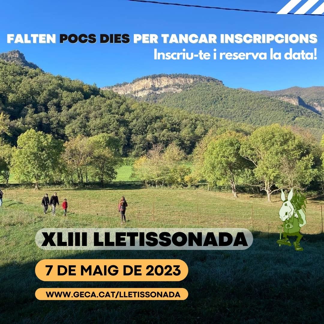 GECA_84's tweet photo. Va, va, vaaaaa! ✍. Falten només dos dies per tancar les inscripcions de la XLIII Lletissonda. No volem que falti ningú! 💪

Insciu-te i reserva la data, que això no t'ho pots perdre! 😜

#XLIIIlletissonada #Lletissonada2023 #lletissonada #valldenbas #marxapopular #excursionimse https://t.co/HsjxLcIB9h