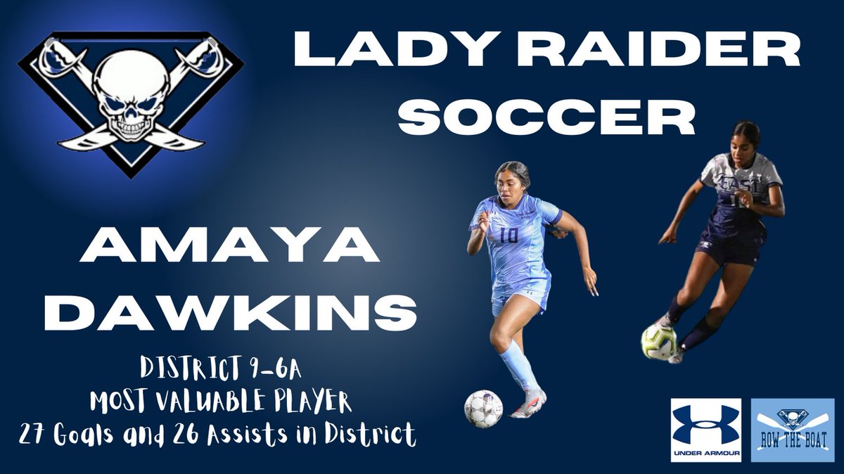 @WELadyRaiderSoccer (@weladyraidersoc) on Twitter photo Congratulations to <a href="/AmayaDawkins_20/">Amaya Dawkins</a> for being named District 9-6A Most Valuable Player. Congratulations to <a href="/AmayaDawkins_20/">Amaya Dawkins</a> for being named District 9-6A Most Valuable Player.