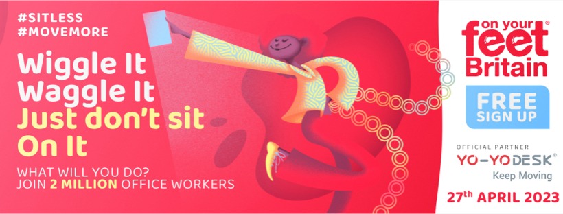 Join 2 million desk-based workers across Britain and participate in a variety of fun and simple activities to #SitLess and #Movemore at work!

For more information, please visit: theworkplaceevent.com/on-your-feet-b…