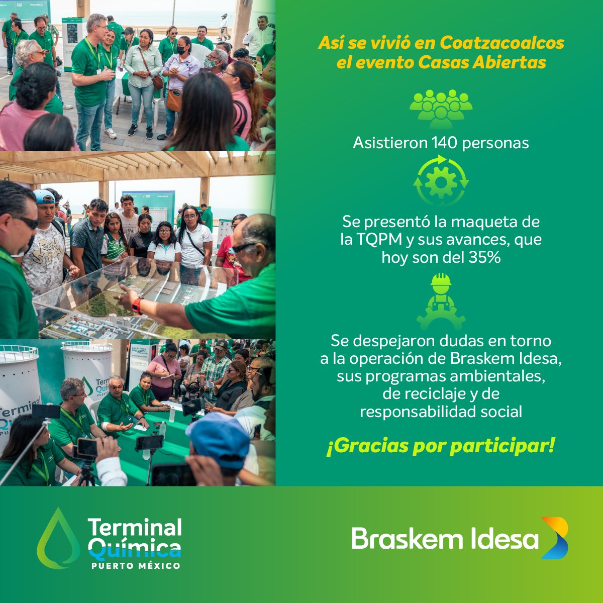BraskemIdesa's tweet photo. #BraskemIdesa #IndustriaPetroquímica #TerminalQuímicaPuertoMéxico #TQPM #CasasAbiertas #Coatzacoalcos https://t.co/ubYyXV0qvg