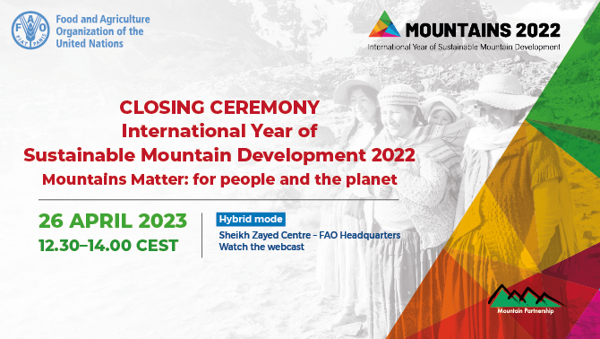 braidingknowldg's tweet photo. A global closing ceremony will take place Apr 26, 2023 from 12:30-14:00 CEST to conclude the celebrations of the International Year of Sustainable Mountain Development 2022
https://t.co/3Lm6WHS2P6
#mountainsmatter #IMD #internationalmountainyear #mountaindevelopment https://t.co/iY2urGWQcI