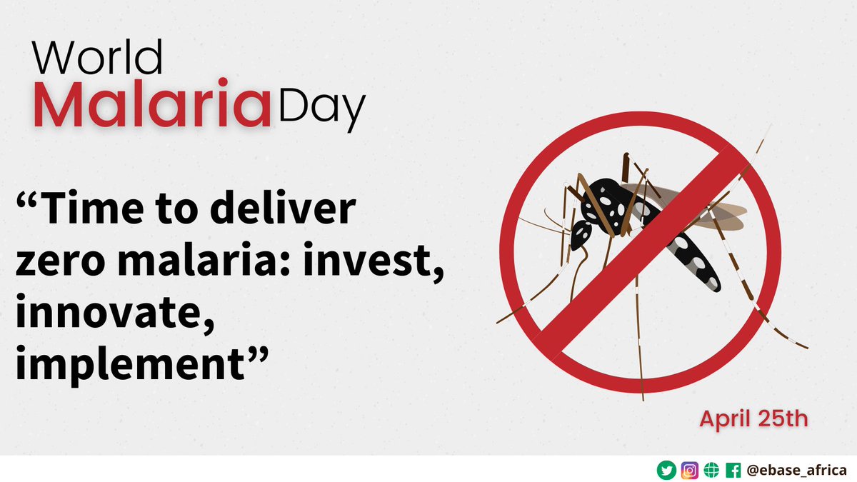 ebase_africa's tweet photo. As #MalariaWorldDay comes to a close, we'd like to raise a toast🥂 to all the actors around the world working hard to end #malaria.

It's time to pool our resources and work together to bring malaria cases down to zero.
@MinsanteCMR @DrManaouda @WHO @GlobalFund 
@CampbellReviews https://t.co/N09FBRARzU