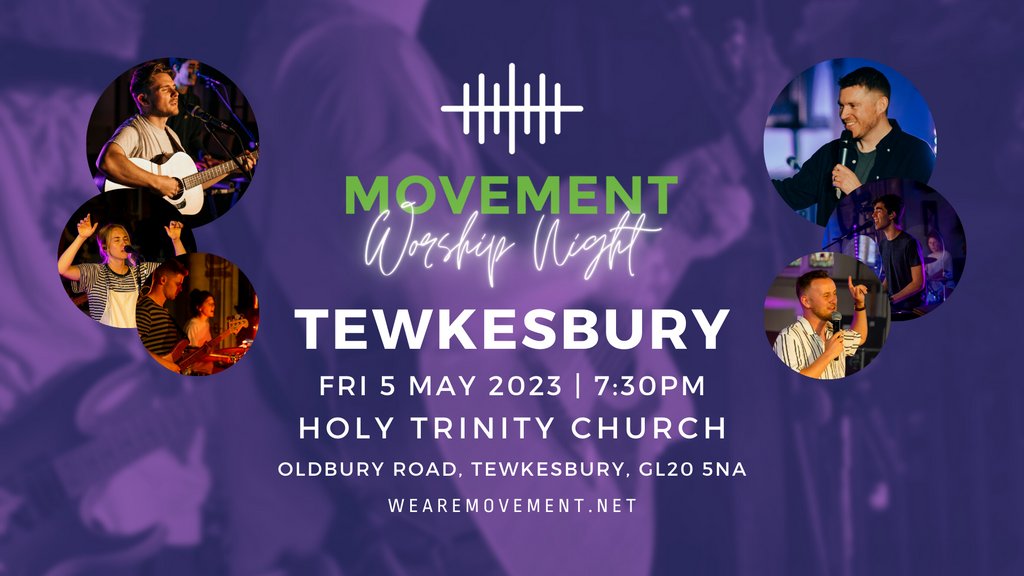 NEXT FRIDAY IN TEWKESBURY! 🥳

wearemovement.net/events

Join us at Holy Trinity as we come together to worship Jesus and spend time in His presence - we can't wait!

<a href="/GlosDioc/">The Diocese of Gloucester</a>

#MovementWorshipNights #Jesus #Youth #YoungAdults #Tewkesbury