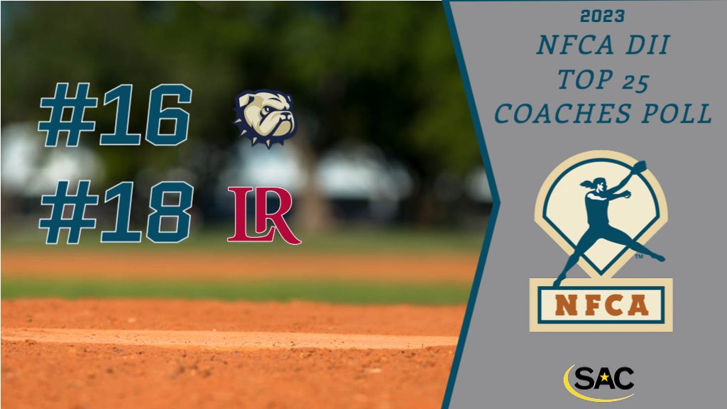 SAC_Athletics's tweet photo. 🥎 Wingate, Lenoir-Rhyne Ranked in NFCA DII Top 25 Coaches Poll 

📄: https://t.co/7lxNYsoFGb

#MakeSACYours #SACSB https://t.co/X3GLfms9bX