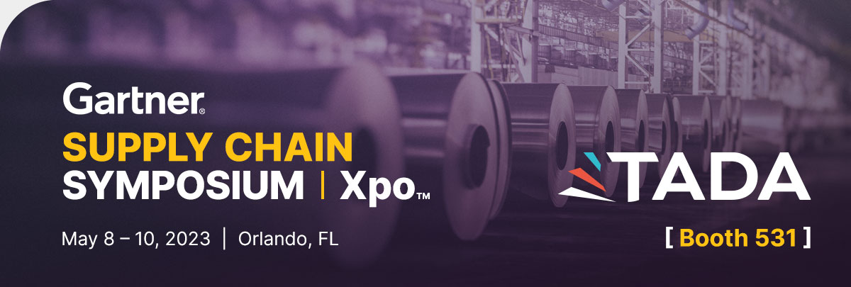 TADA_today's tweet photo. Join TADA at the 2023 Gartner Supply Chain Symposium in Orlando May 8 -10, where we'll showcase our latest innovations and products. Visit our booth to learn how we can help your business optimize its operations, reduce costs, and drive growth! #TADA #GartnerSCS #supplychain https://t.co/IP6afrc74z