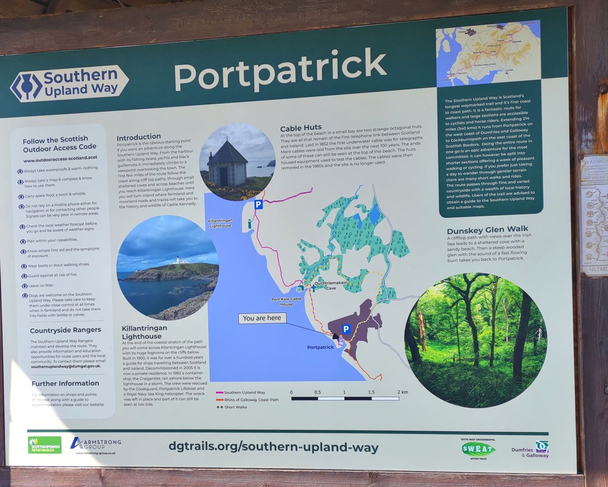 Rickwood B&amp;B in Portpatrick is only a few hundred metres from the start of the Southern Upland Way. Great to see new signage going up this afternoon. #SWC300 #suw #portpatrick