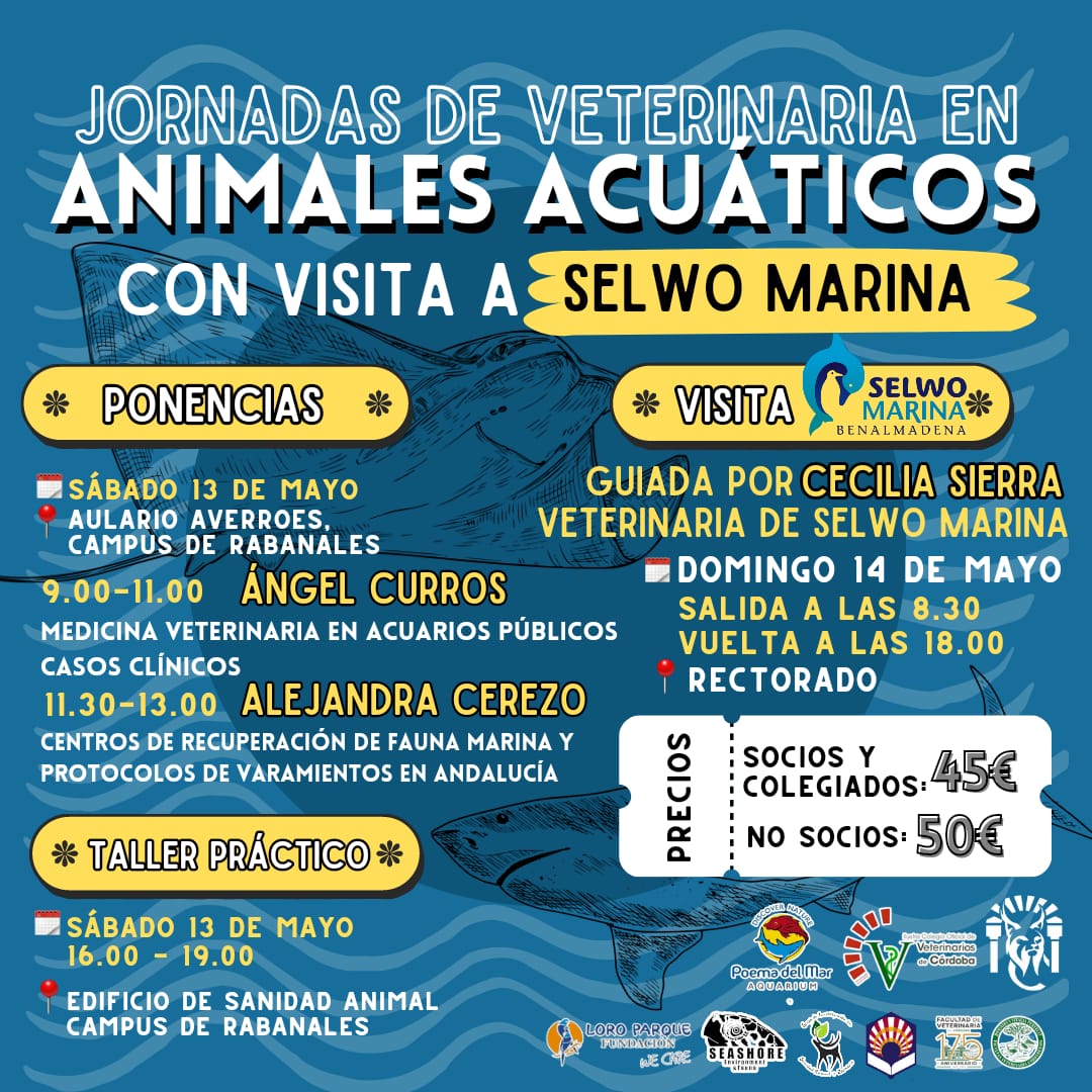 Desde AVAFES Córdoba os presentamos la última actividad de este curso: Jornadas de veterinaria en animales acuáticos. 
Las plazas son muy limitadas, ¡No te quedes sin la tuya!
Puedes inscribirte a través del siguiente enlace: docs.google.com/forms/d/e/1FAI…
¡Os esperamos!
