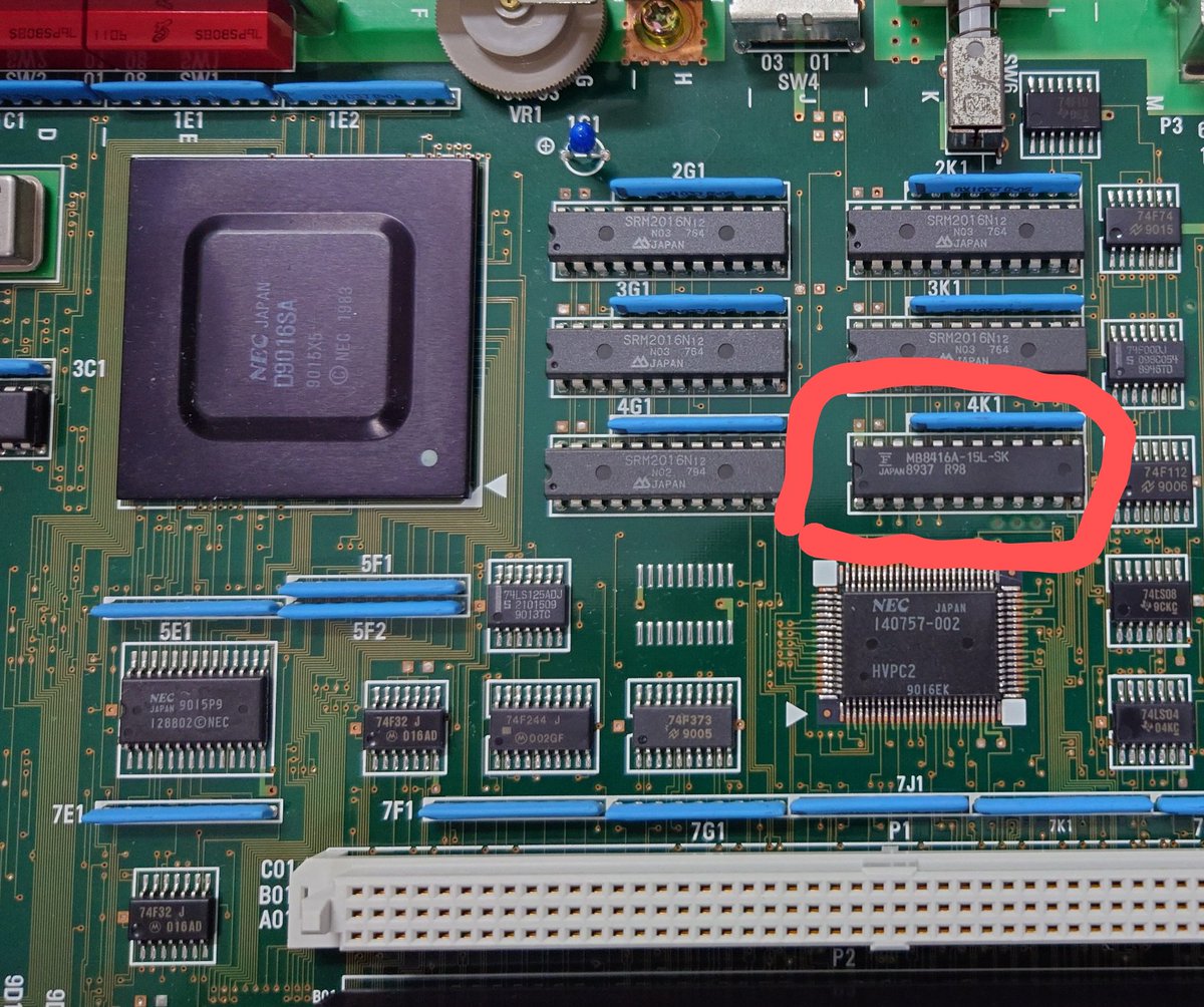 Ethy1ene_L's tweet photo. 9801RA VBAT circuit :

*VBAT goes to the text VRAM (one of the 6x 6116)

If you get a mess screen output and "TEXT VRAM ERROR", you can check this. https://t.co/h2LRE7OXsE