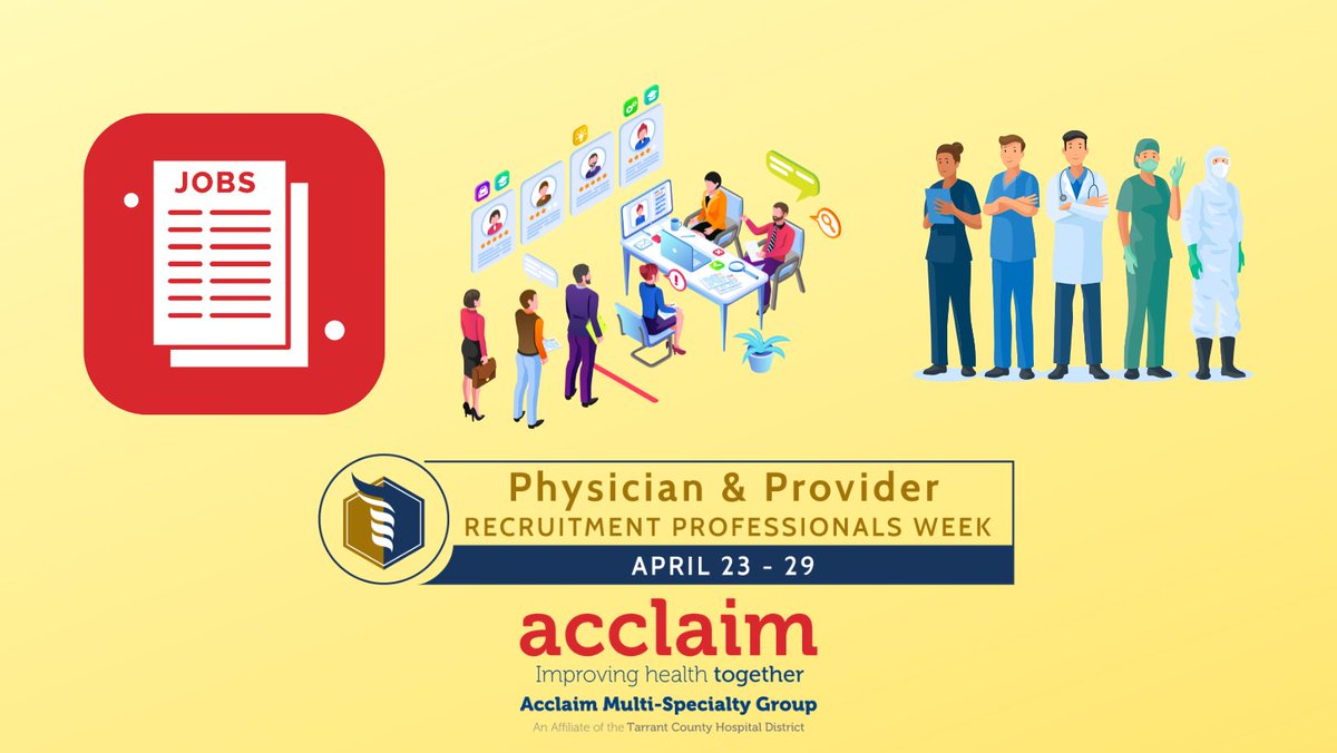 acclaimdoctors's tweet photo. With this week being Physician and Recruiter Professionals Week, we would like to thank our Provider Recruitment team! Thank you for all that you do!
Interested in a career at Acclaim Multi-Specialty Group?
Apply here: https://t.co/Wdkp6g0Jh2 https://t.co/HKZTNY8MOn
