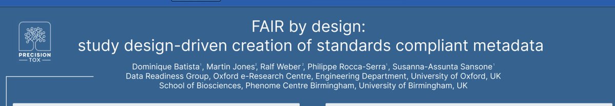 ISA Metadata Toolkit (@isatools) on Twitter photo Our work and poster on #FAIRbyDesign with #ISAtools applied to the <a href="/PrecisionTox/">PrecisionTox</a> project ➡️ doi.org/10.5281/zenodo… #PrecisionToxACM Our work and poster on #FAIRbyDesign with #ISAtools applied to the <a href="/PrecisionTox/">PrecisionTox</a> project ➡️ doi.org/10.5281/zenodo… #PrecisionToxACM