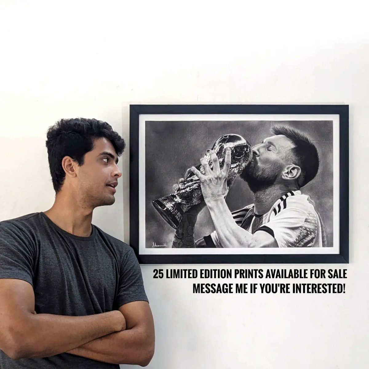 ShanmukhSripada's tweet photo. 25 Limited Edition Prints of my Lionel Messi drawing available for sale! 
Let me know if you're interested :) https://t.co/jHA2RrKPDt