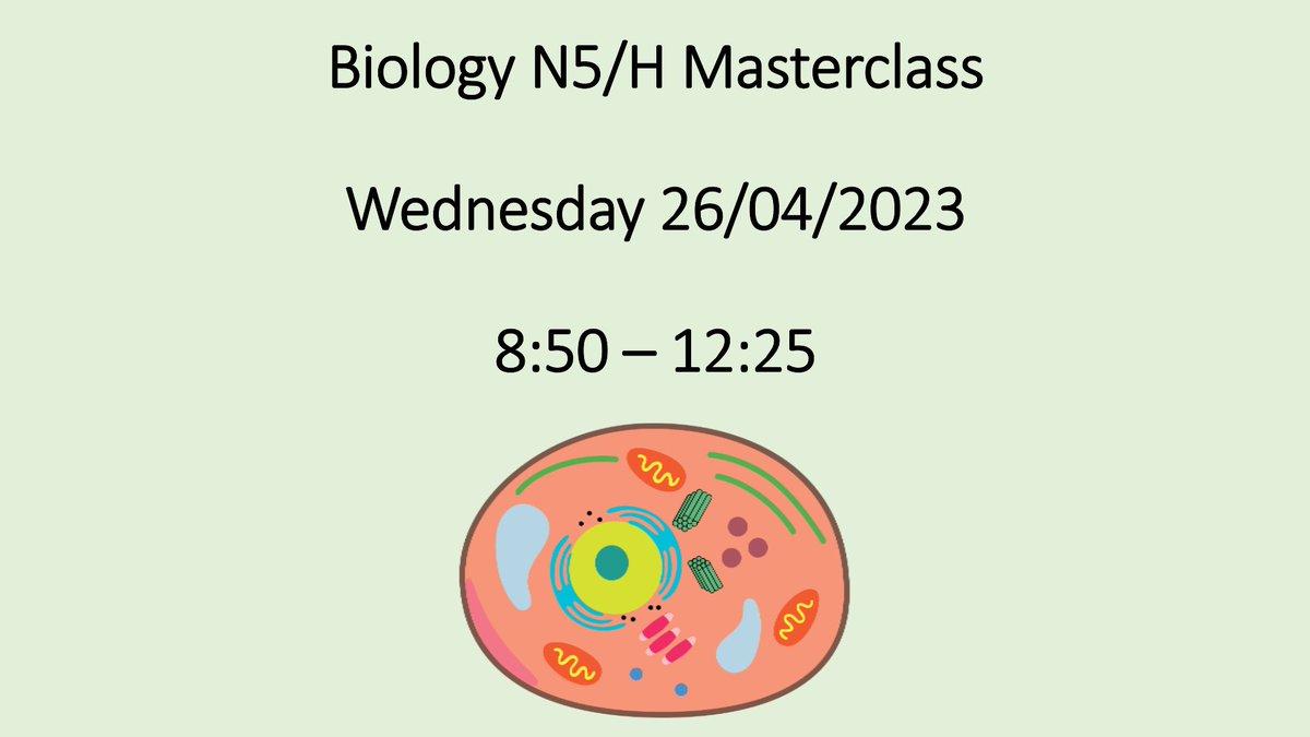 StAttainment's tweet photo. 📢 S4-6 Biology Masterclass 📢
Wednesday 26/04/2023
@St_Andrews_Acad @StAndrewsSci https://t.co/lLhbpdCtCj