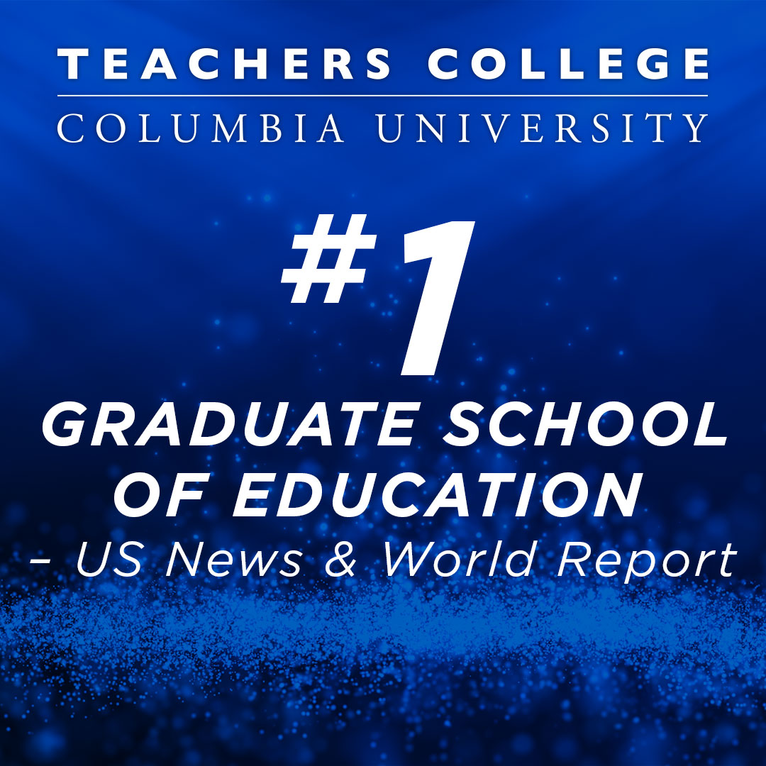 Thrilled to share that my alma mater <a href="/TeachersCollege/">Teachers College, Columbia University</a> is now #1 on the <a href="/usnews/">U.S. News & World Report</a> list of #BestGradSchools for education. We're making a difference every day on #TCWay and beyond.