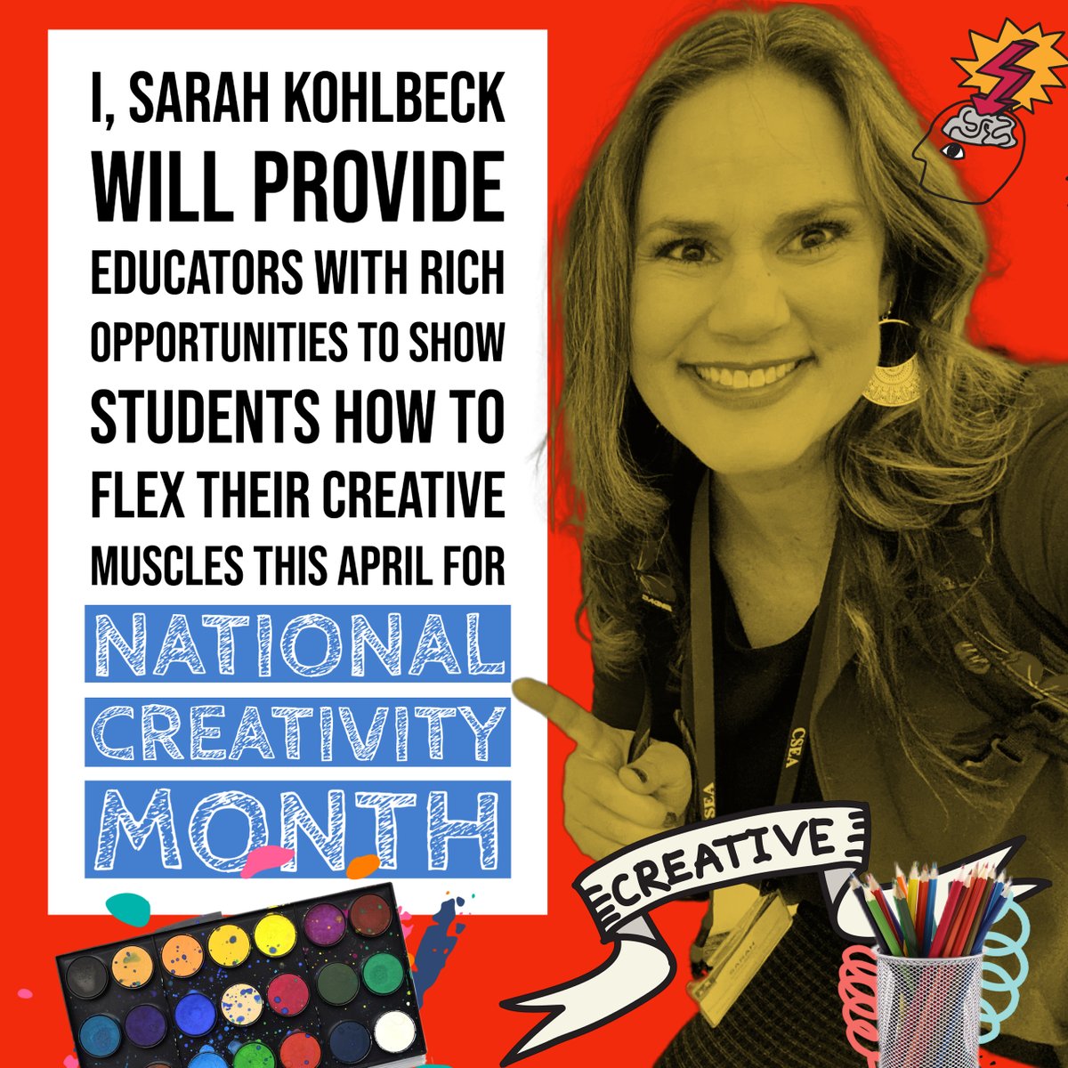 I am an Adobe Creative Educator! Celebrating National Creative Month with @AdobeExpress.  Super fun remixable templates for Ss & Ts using @AdobeForEdu. ✅'em out ➡️ edex.adobe.com/challenges #EdTech #StudentEngagement #NoBoredStudent