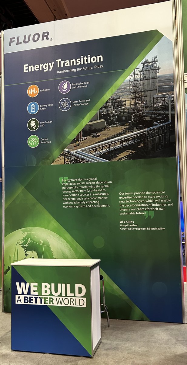 Fluor is a proud sponsor of the Canadian Hydrogen Convention. Visit booth 418 in the exhibition hall to learn more about Fluor's energy transition capabilities. <a href="/HYDROGEN_EXPO/">Canadian Hydrogen Convention</a> #FluorBuildsABetterWorld