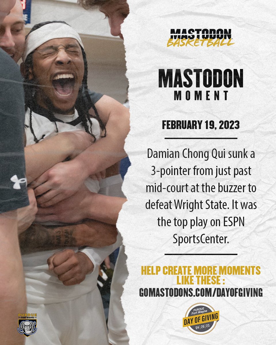 Your support can help us achieve even more special moments. 
Donate today during Purdue Fort Wayne's Day of Giving.

🔗 bit.ly/3ove0Xy

#PFWBigGive #PFWDayOfGiving