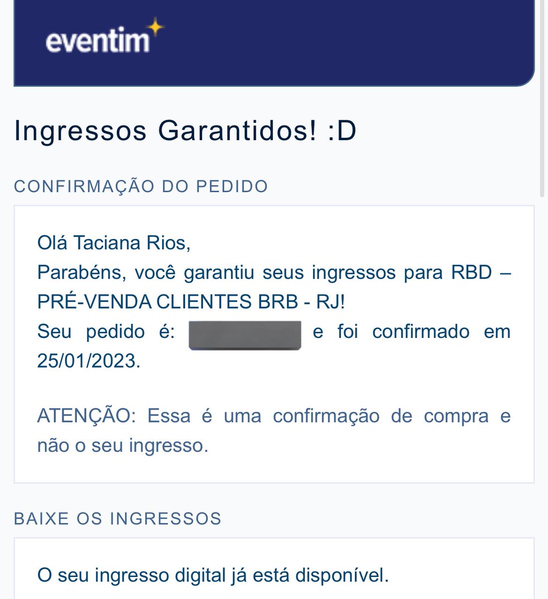🚨 vendo ingresso RBD 
🎟️ Cad. Superior - MEIA ENTRADA 
📍Rio de Janeiro - 10/11

motivo: consegui premium em sp!!! 

✨ faço chamada de vídeo, mando foto do meu documento, adiciono no insta e afins. não é golpe!!!!

rbd | ingresso | rj | meia entrada