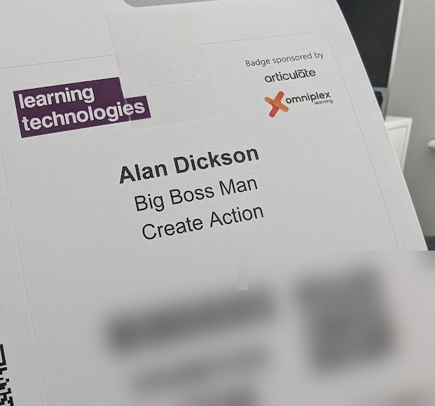 Just got my entry badge for the Learning Technologies show in London next week. Beat that for a job title 🤓😂 #learningtechnologies #omniplex @LearnTechUK