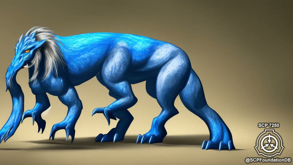 SCP-7250 is a six-legged blue-skinned creature that measures 2 meters in height and 4 meters in length. #scpfoundation #whatisit #creepystories #interestingstuff #scplore #scpfoundationdb #aitools