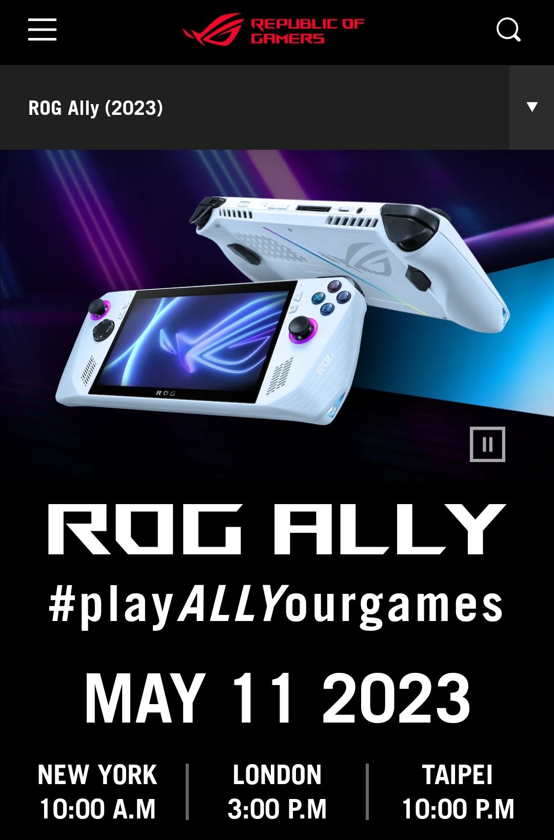 ASUS Republic of Gamers Launches ROG Ally