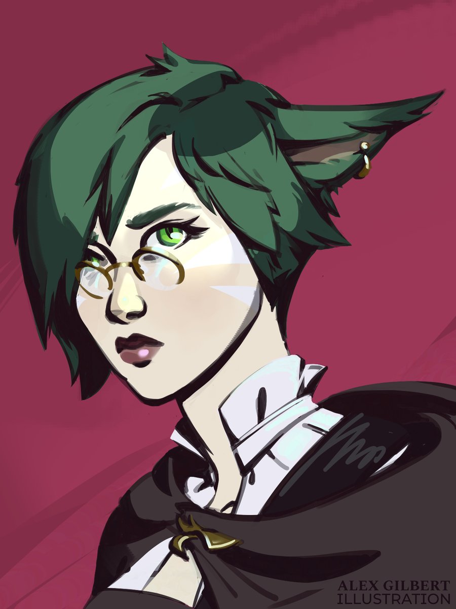 my friends got me playing FFXIV. now i'm emotionally attached to my catgirl &amp; had to draw her about it 😔