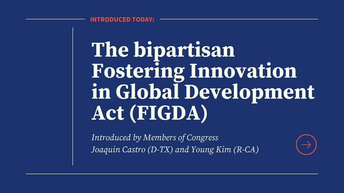We are proud to support the introduction of the Fostering Innovation in Global Development Act - legislation from @JoaquinCastroTX and <a href="/RepYoungKim/">Young Kim</a> that will help <a href="/USAID/">USAID</a> harness the power of the private sector to deliver effective, evidence-based foreign aid.
#innovatingtogether