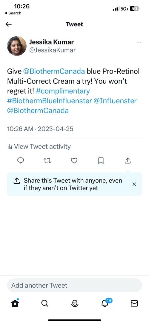 JessikaKumar's tweet photo. #complimentary #BiothermBlueInfluenster @Influenster @BiothermCanada https://t.co/9IKyka7KMc