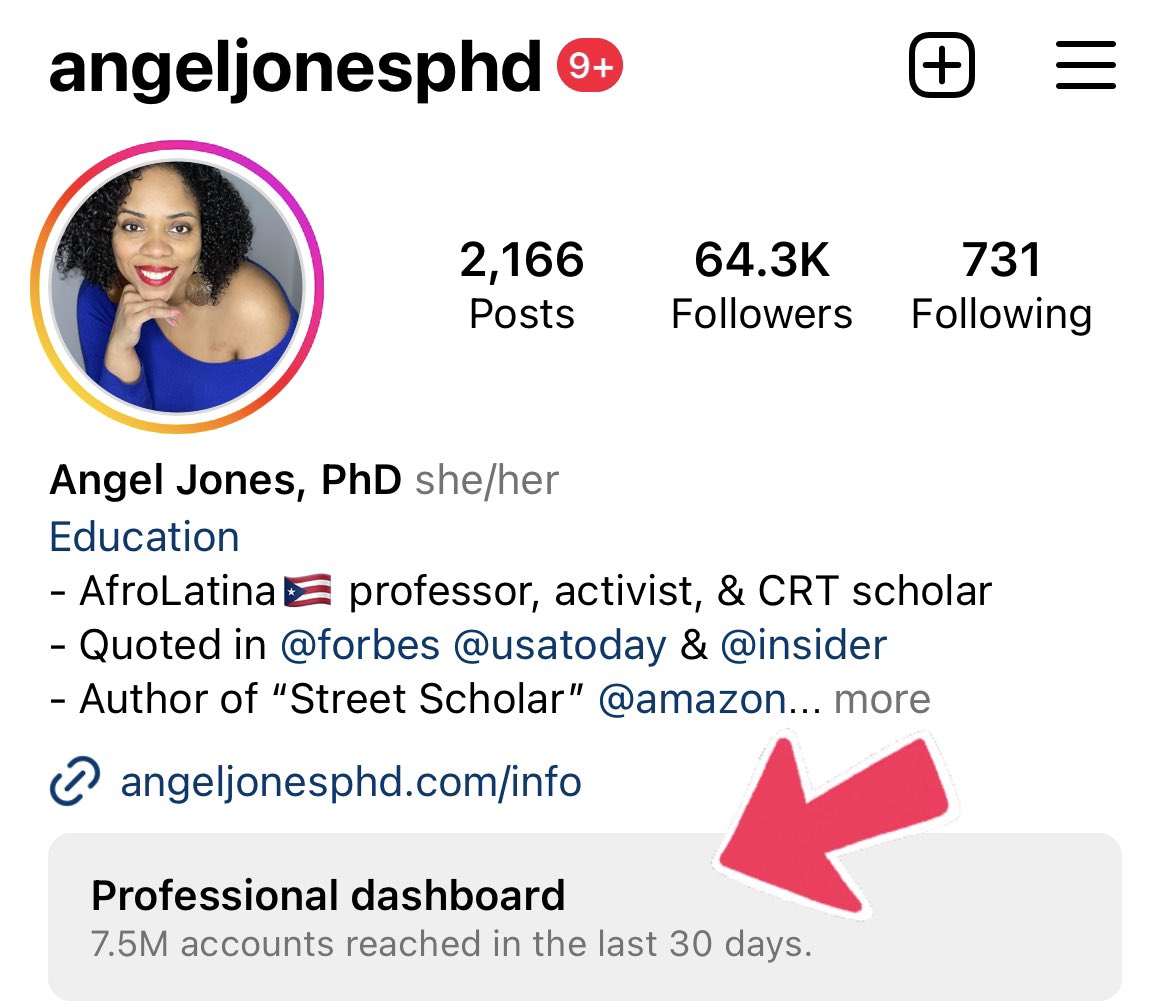 AngelJonesPhD's tweet photo. Dear Academia,
It’s time to value the impact of public scholarship as much as y’all value the impact factor of journal. My educational, social justice focused IG acct has reached 7+ million ppl in the last 30 days. “Traditional” methods can’t compare. It’s not a flex, it’s a fact https://t.co/l2P5z7Omy3