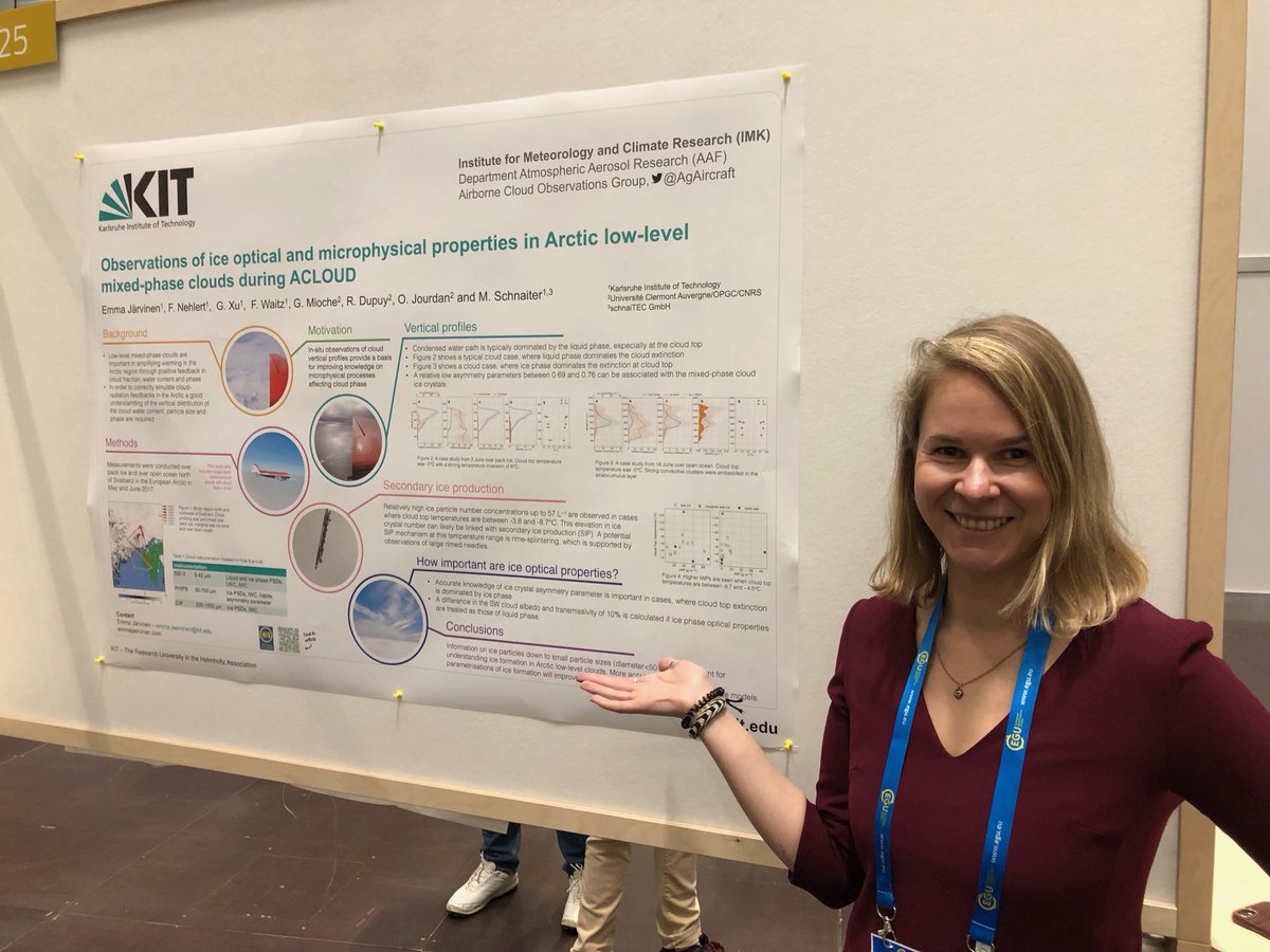 It is easy to smile after a successful poster session with many lively discussions. Thanks for everyone who dropped in! #egu2023 #ArcticClouds #PosterSession
