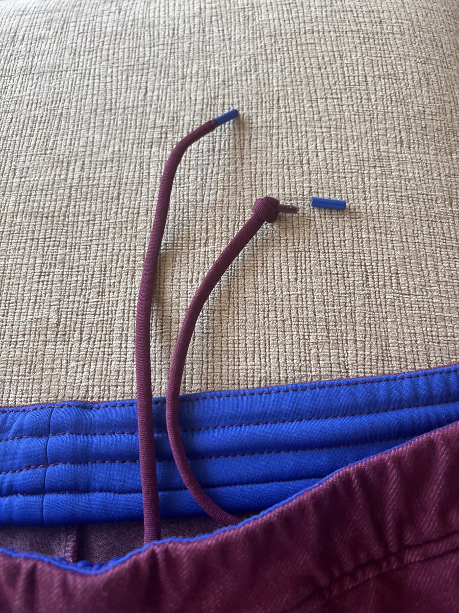 ModerneDesigne's tweet photo. @Twillory we purchased the joggers and we absolutely love ❤️ them. However, this is the 3rd time we’ve had to reconnect the cap on the waistband string for the 4 pairs we own.  How can you help resolve? https://t.co/TVZN6dP6cA