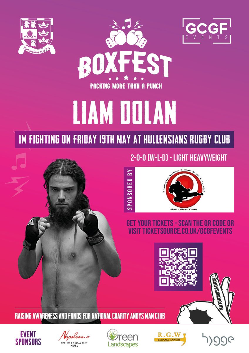 GCGFEvents's tweet photo. 🥊 Liam is boasting a 100% win record, not only for GCGF but in his Boxfest and all white collar endeavours, the Rasta disaster will be displaying his unorthodox style under the lights at Hullensians Rugby Club 💪🏼 

Tickets 🎟️ https://t.co/Ohygc45dM3 https://t.co/BDk7D3y0n0