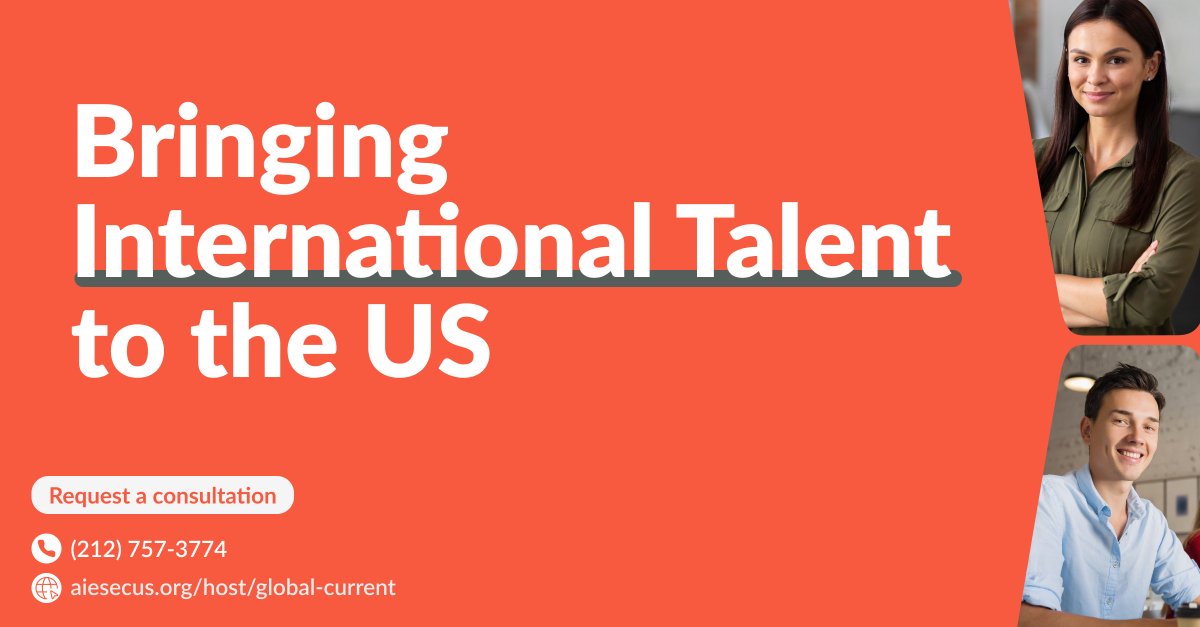 AIESECUS's tweet image. Meet AIESEC Global Current! We are a J-1 Visa sponsor that helps law firms and employers bring international talent to the US. #J1Visa #GlobalCurrent 

👉🏼 aiesecus.org/host/global-cu…