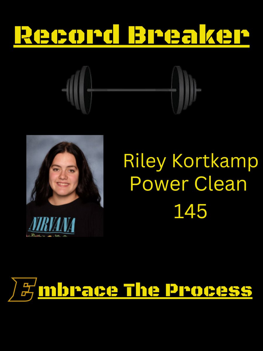 fzefootball's tweet image. Huge shoutout goes to Riley Kortkamp! She broke East's female power clean record by lifting a 145 pound rep max (135x2). She is a multiple sport athlete that continues to get after it in the weight room everyday!! #EmbraceTheProcess #manyprogramsonepridE