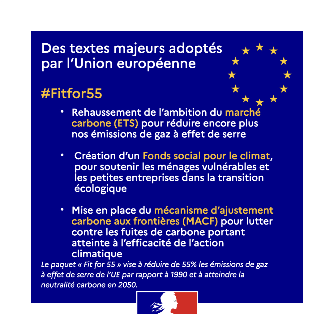 francediplo's tweet image. Face à l’urgence climatique, l’UE adopte les mesures les plus ambitieuses au monde. #PacteVert 🌱 #FitFor55 

Aujourd’hui, de nouveaux textes majeurs ont été agréés ⤵️