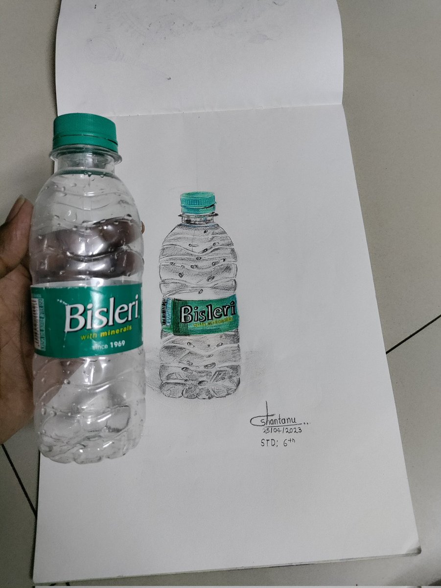 rahulrudrawar's tweet photo. @Ramesh_JChauhan 
My 13 year old std VI niece draws the Bisleri sketch and wants to know if you liked it.
#Bisleri https://t.co/aO117Ozzyn