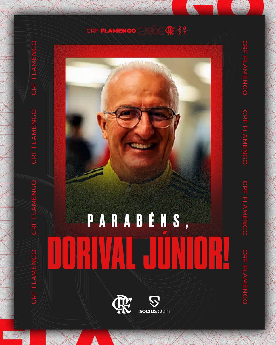 Hoje também é aniversário do nosso ex-técnico Dorival Júnior, campeão da Copa do Brasil e da Libertadores em 2022! 

Parabéns, felicidades e SRN! 

#CRF