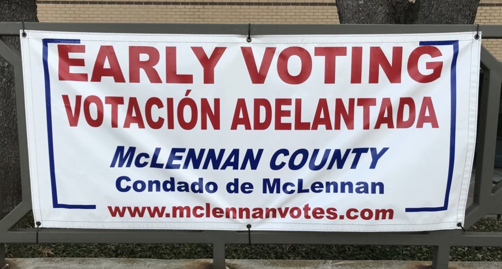 Early Voting for the May 6, 2023 City/School Election will run from April 24th - May 2nd. For more information about where to vote, when to vote, and what to vote on follow this link: co.mclennan.tx.us/1219/May-6-202…